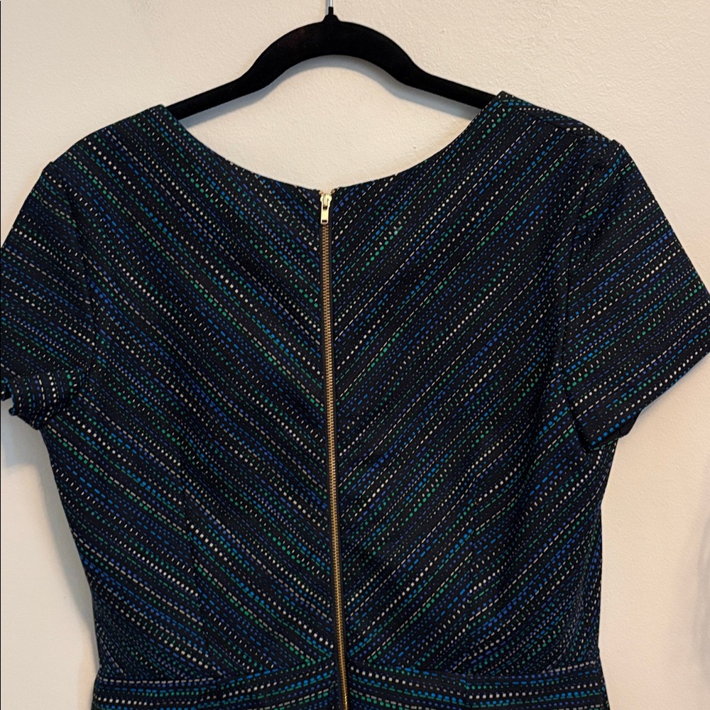 Hutch Navy Dress with Black, Blue & Green Stripe Dots - Picture 7 of 7